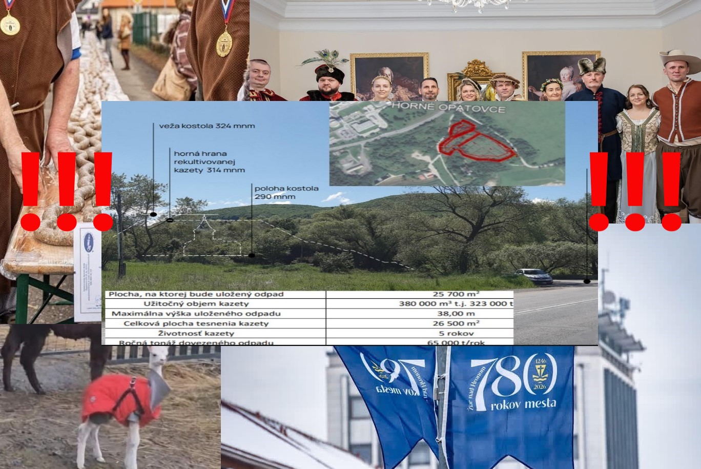 Žiarska propaganda 2026 v plnom prúde a Vizualizácia, lokalizácia a parametre plánovaného nového smetiska na pozemkoch mesta Žiar nad Hronom/ zdroj: FB Mesto Žiar nad Hronom, FB Peter Antal – Primátor Žiaru nad Hronom, Správa o hodnotení-Skládka odpadov Žiar nad Hronom z 19.12.2024, Vizuálny dopad na okolie-rozšírenie skládky v Horných Opatovciach z 3.6.2024